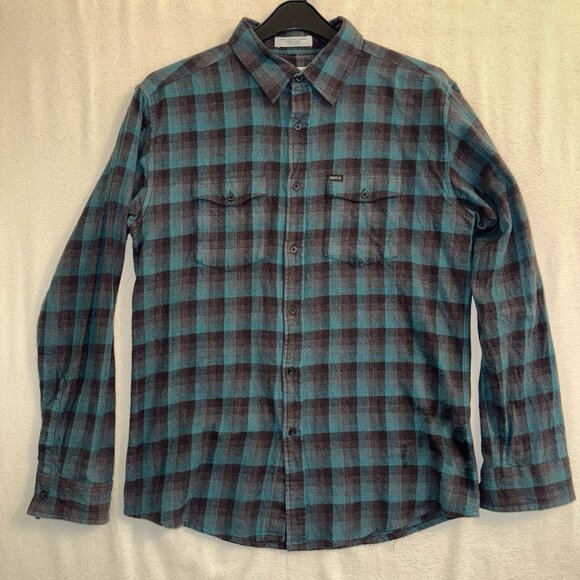 MATIX Men's Long Sleeve Flannel Plaid Snap Up Shirt Size Large - Picture 2 of 9